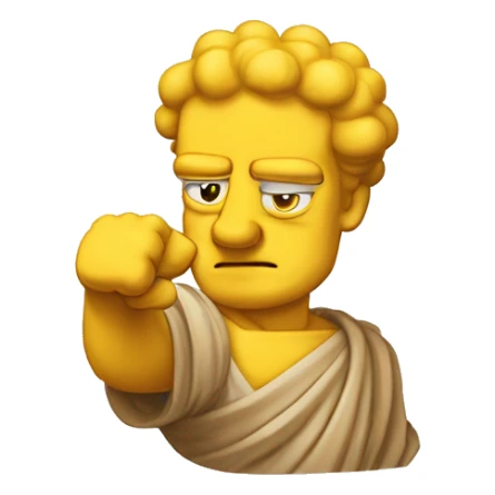 Abraham simpson style ancient greek philosopher shakes fist at sky sticker