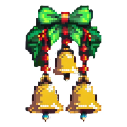 pixel art ghungroo bells for Indian classical dance sticker