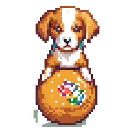 bowling skittle with puppy head on top sticker