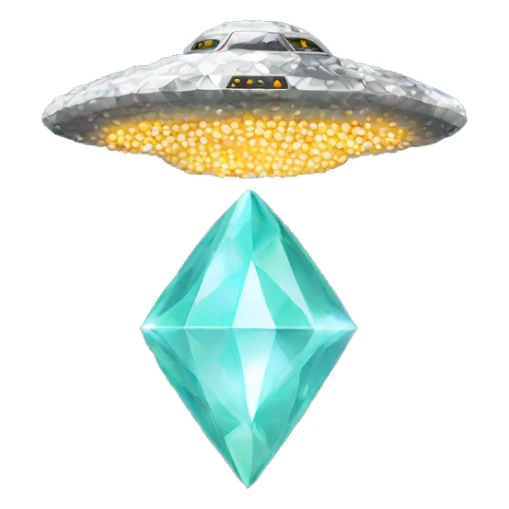 UFO made out of diamonds  sticker