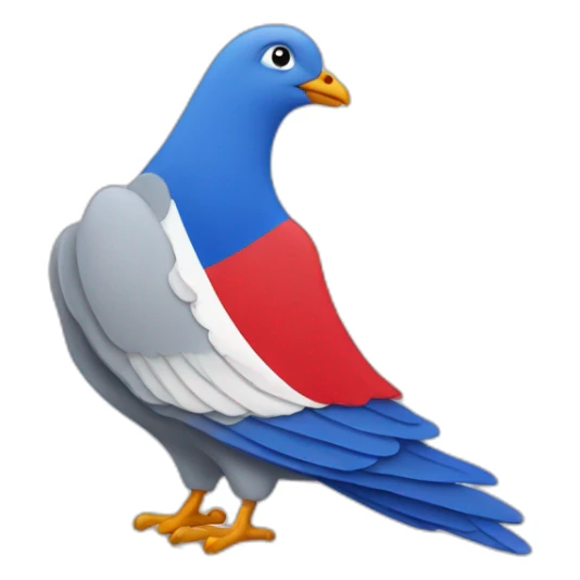 Un drapeau français avec un pigeon sticker
