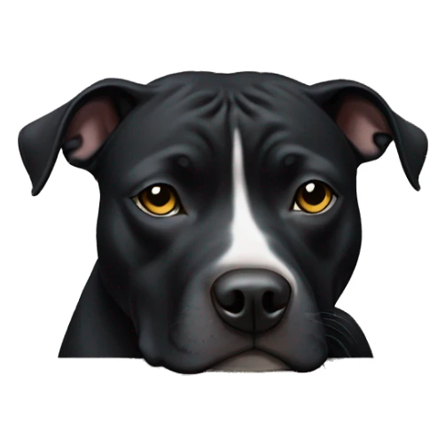 black staffordshire terrier curled up sticker