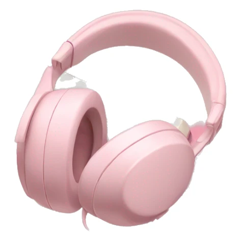 Light pink headphones laying on a closed light pink book sticker