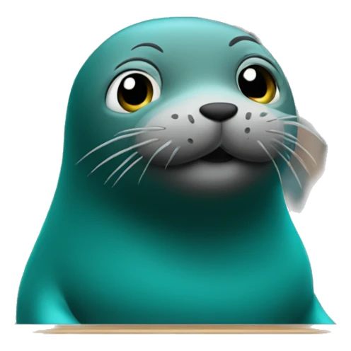 teal seal giving a speech at a podium sticker