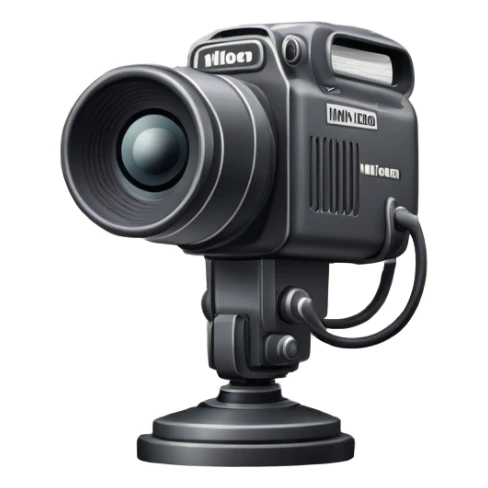 An icon featuring a microphone, a newspaper, a professional camera Nikon D5, representing journalism and mass media. The design includes headlines and imagery, symbolizing the spread of news and information. Transparent background highlights the power of communication and media. sticker