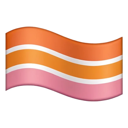 lesbian pride flag emoji with seven horizontal stripes: dark orange, orange, light orange, white, pink, dusty pink, and dark rose. sticker