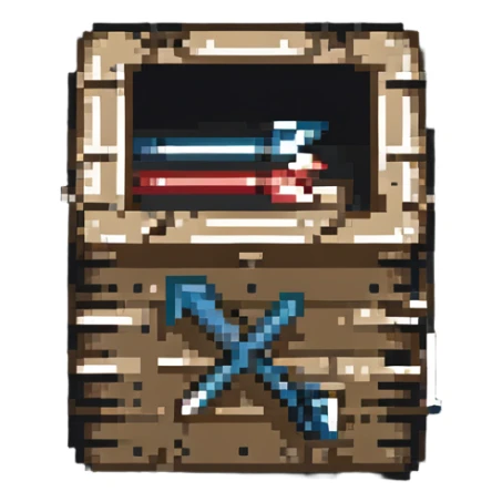 power up crate with arrows and racing stripes symbolizing speed boost sticker