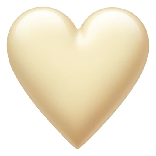 small cream colour heart, with light shimmer  sticker