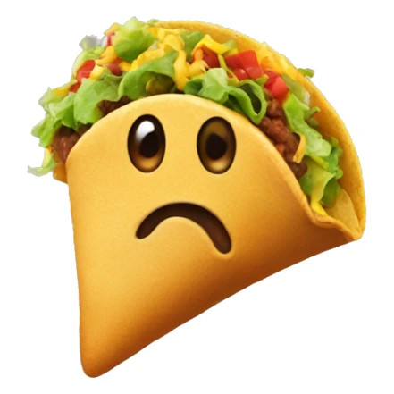 Poop emoji flying eating a taco sticker