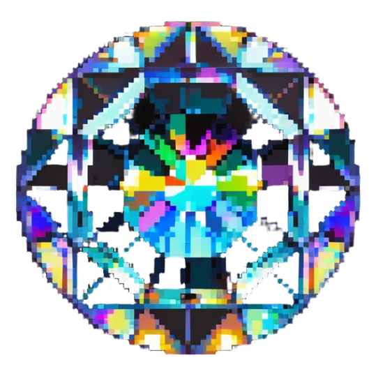 round mystic topaz holographic gem with rainbow colors sticker
