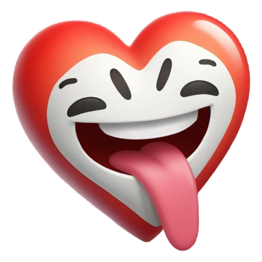 Heart with tongue sticking out  sticker