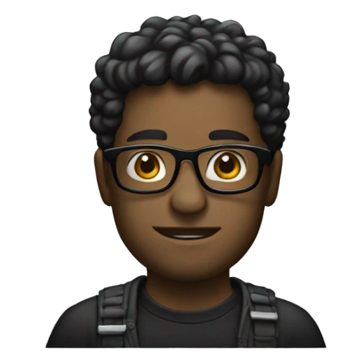 Black car wearing a glasses and rock shirt sticker