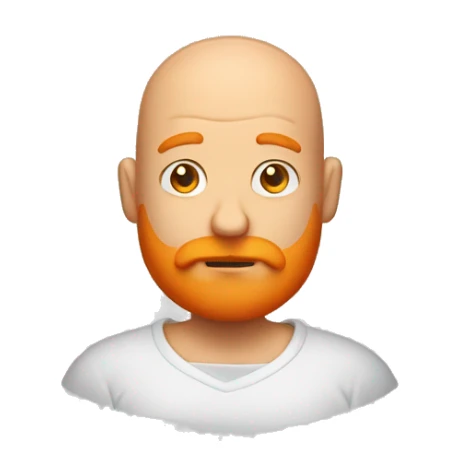 bald man with orange beard and shrugging his shoulders sticker