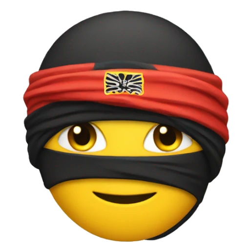 only one 😀 emoji like a ninja- colors black, red, yellow like german flag sticker