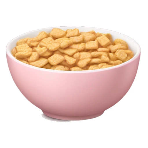 light pink bowl with cute cereals in it sticker