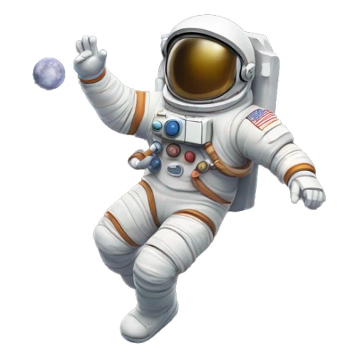 a little cartoony astronaut called astro jumping happily sticker