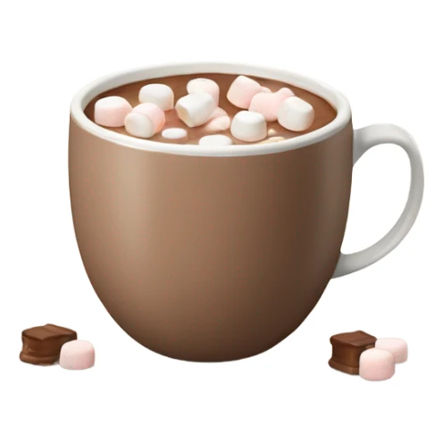 Light beige mug of hot chocolate with marshmallows  sticker