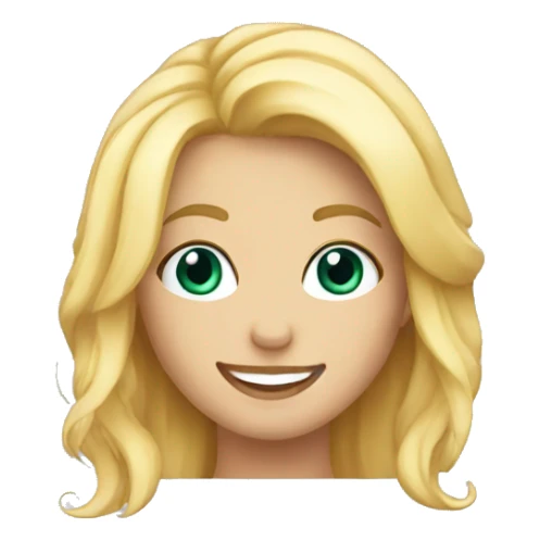 blonde girl with american smile winking sticker