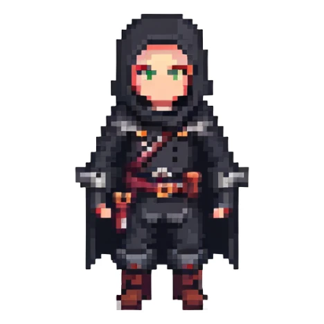 mysterious assassin character with dark clothing sticker