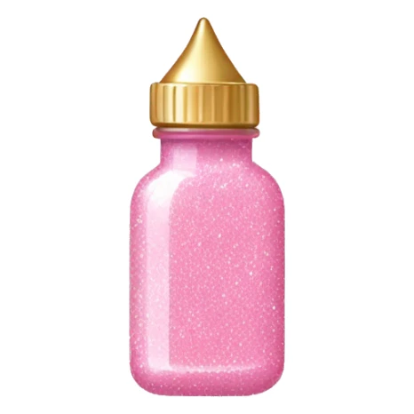 light pink glitter in a little bottle oval sticker