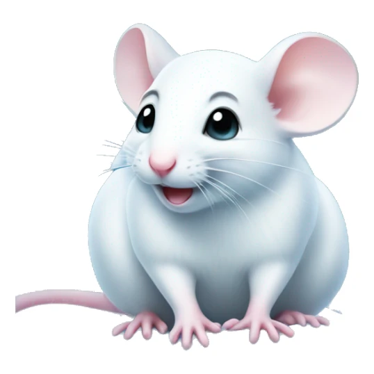 Cute white mouse inside block of ice sticker