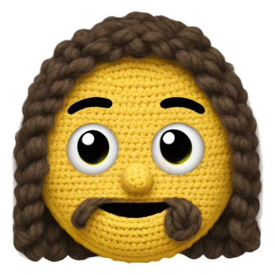 Smiley with tired eyes and crochette  sticker