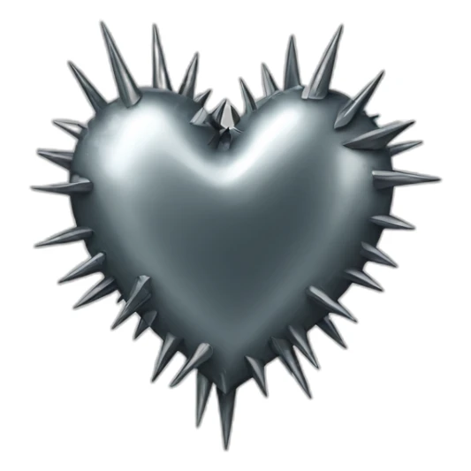 metal heart with spikes sticker