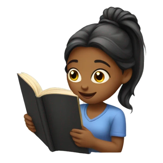 girl reading a book sticker