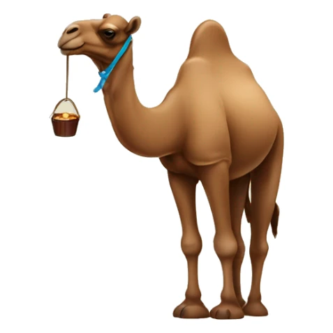 A camel holding a bar of chocolate  sticker