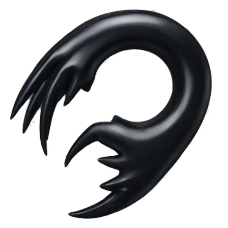 Black claw clip for hair sticker