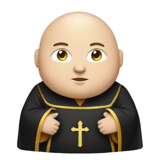 fat catholic monk in black and white robe sticker