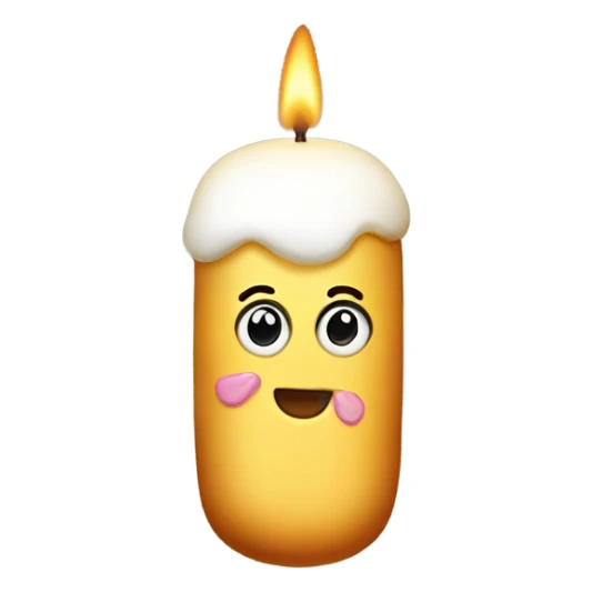 Cream filled Twinkie candle with big eyes ￼ sticker