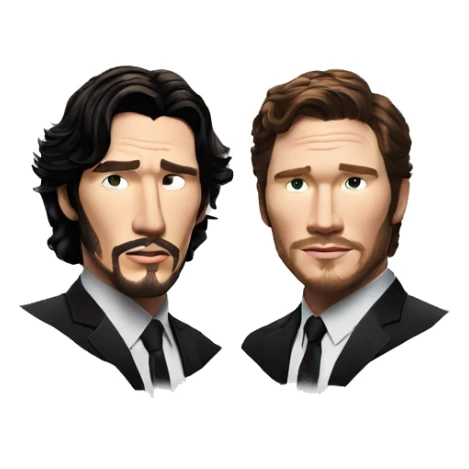 Adam driver and Chris Pratt as men in black agents  sticker