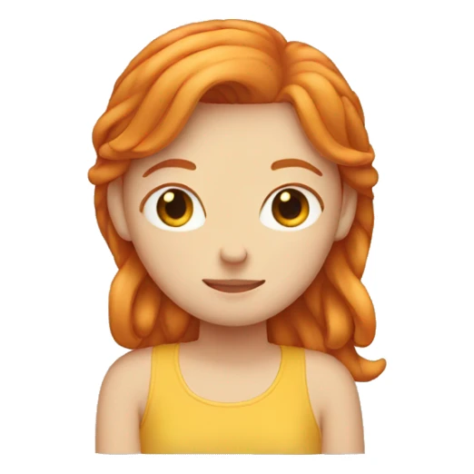 Ginger girl hand in forehead  sticker