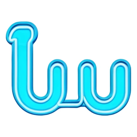 neon sign with the word Lu sticker