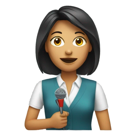 journalist woman holding pen sticker