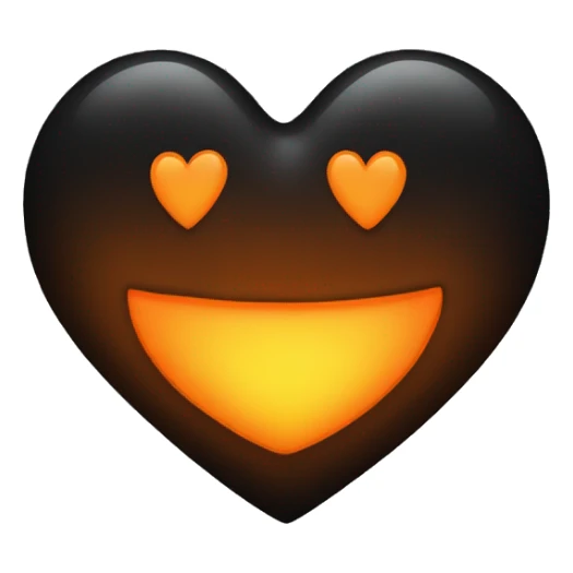 a black and orange glowing heart sticker