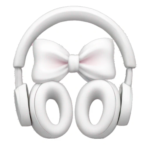 White headphones with pastel pink bows sticker