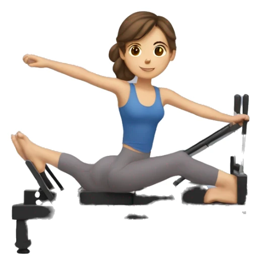 Girl with brown hair doing Pilates on reformer sticker