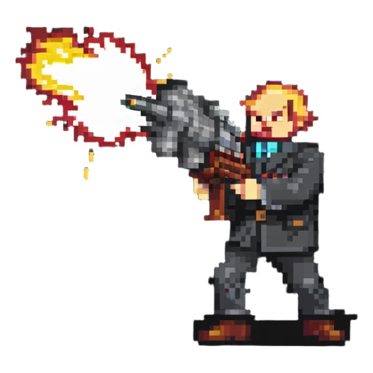 Lenin firing a minigun sticker