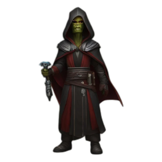 hyperrealist sith jedi in world of warcraft sticker