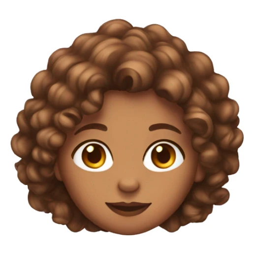 girl emoji tan skin with curly brown hair sticker