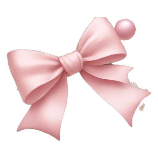 Baby pink and beige Christmas garland with bow sticker