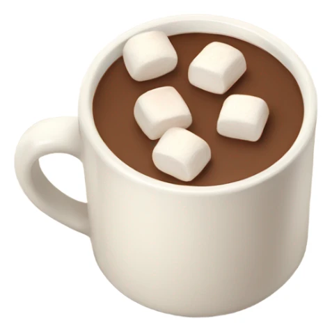 Light beige mug of hot chocolate with marshmallows  sticker
