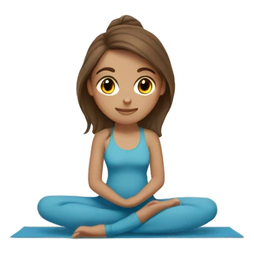 White girl brown hair brown eyes doing yoga  sticker