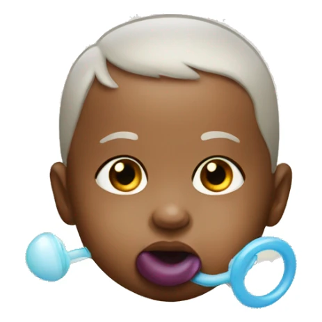 Baby with a pacifier in mouth sticker