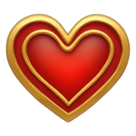 Gold and red heart frame sticker