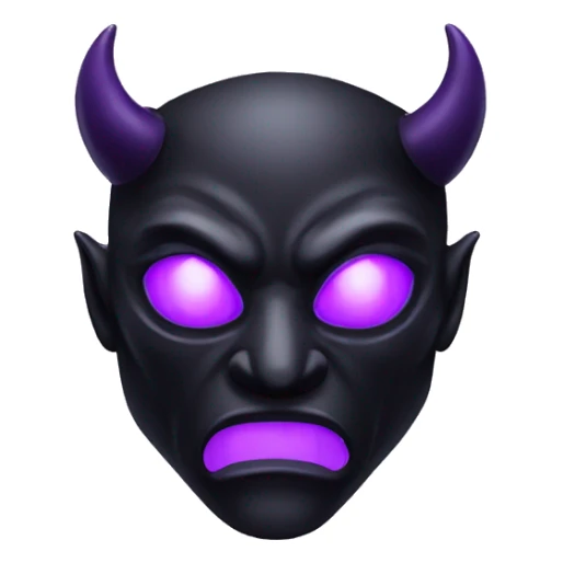 black demon mask with purple eyes sticker