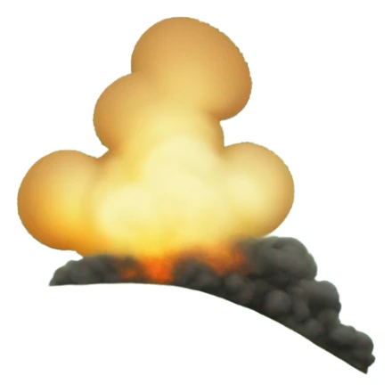 A grassy hill with gas coming out the top sticker