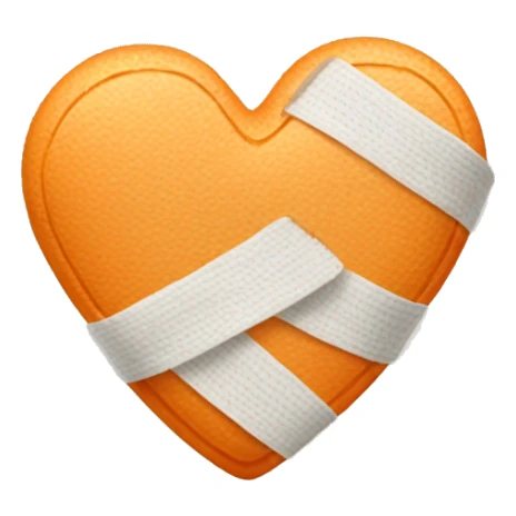 light orange heart with bandages sticker